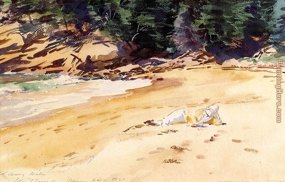 Sand Beach Schooner Head Maine painting - John Singer Sargent Sand Beach Schooner Head Maine art painting